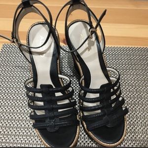 *NEW* ALDO BLACK WEDGE SANDALS SZ 10 NWOT